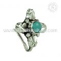 Charming Turquoise Gemstone 925 Sterling Silver Vintage Nose Pin Jewelry