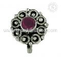 Party Wear Ruby Gemstone 925 Sterling Silver Fashion Nose Pin Jewelry