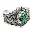 Simple !! 925 Sterling Silver Turquoise Bangle