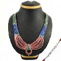 Soigne Bohemian 925 Sterling Silver Coral, Turquoise, Lapis Necklace