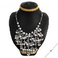 Sterling Silver Fashion Jewelry High Polish Garnet, Crystal, Pink Pearl Gemstone Necklace Lieferant