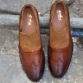 welted welted Pretzel Brown Slip on Formal Shoes