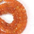 Natural Carnelian Faceted Box Beads
