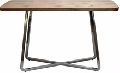 Wooden Top Metal Base Dining Table