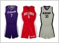 Blue red and grey basketball uniform