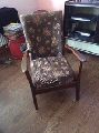 Flower Printed Fabric With Arm Back Rest Chair