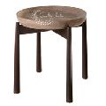 Round Wooden Top With Metallic Base Small Table
