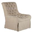 Tufted fabric upholstered single seater sofa