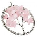 Rose quartz tree of life pendants