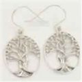 PLAIN NO STONE 925 Solid Sterling Silver Jewelry Charming TREE OF LIFE Earrings