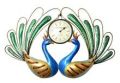 Two Peacock Hanging Wall Clock Decor