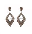 Solid Sterling Silver Pave Setted Diamond Earring