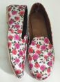 girls Beautiful Pink Flower Print Belly Shoes