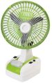 Globex 10&amp;quot; Rechargeable Table Fan with LED Lamp Green