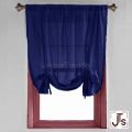Rode Pocket Cotton Blue Curtain