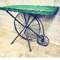 INDUSTRIAL IRON WHEEL WITH CONSOLE TABLE