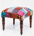 PATCHWORK UPHOLSTERED POUF