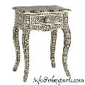 Bone Inlay Bedside Table / Stool With Drawer
