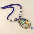 Agate Slice Hand Painted Designer Beaded Necklace Fashion Jewelry