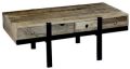 Industrial Iron Wooden 8 Drawer Coffee Table