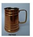 Copper Metal Beer Mug With Brass Handle