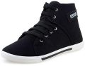 Men's Synthetic Leather Black Sneakers Shoes