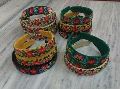 Multi color Plastic and fabric Embroidered Hair Bands