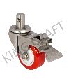 Stainless Steel Die Pressed Caster On Polyurthane Wheel Pin Type