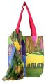 Faux Silk Dupion Pop Art Bag With Poly Chiffon Scarf