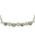 Sterling Silver Faux Pearl Necklace Chain
