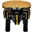 Handcrafted Wooden and Brass Elephant Stool