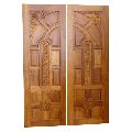 Plain Polished brown teak wood door
