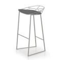vintage iron metal bar stool with canvas fabric seat