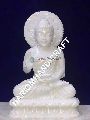 White Marble GAUTAM BUDDHA Sculpture Religious Collectible Home Decor