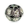 Solid Sterling Silver Rosecut Diamond Bead