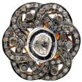 Beautiful Rosecut Pave Diamond 925 Sterling Silver Polki Round Band Ring Jewelry