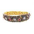 Ruby gemstone pave diamond ruby gemstone 14k gold bracelet jewelry