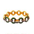 Tsavorite gemstone pave diamond 14k gold 925 sterling silver bracelet jewelry