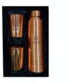 King Copper Water Bottle with 2 Glass