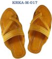 Korakari men cross belt light yellow kolhapuri leather sandal