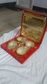 Silver And Gold Plated Brass Bowl And Tray Set