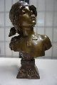 Metal Female Bust Statue