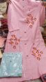 Pink Embroidered 3/4th Sleeve Stitched casual wear cotton kurtis