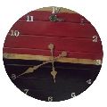 Round Design Hill wooden wall clock