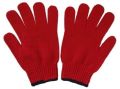 Red Cotton Knitted Gloves