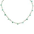Chrysoprase gemstone 925 silver bead chain necklaces