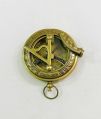 Antique Maritime Brass Push Button Sundial Compass