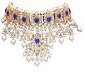 Bridal Blue Pearl Necklace Earring Set Bollywood Women Ethnic Jewelry