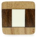 WOODEN HANDCRAFTED CREAM & BROWN INLAY RESIN DESIGNED KNOB