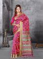 Pink Colour Crepe Silk Patola Saree